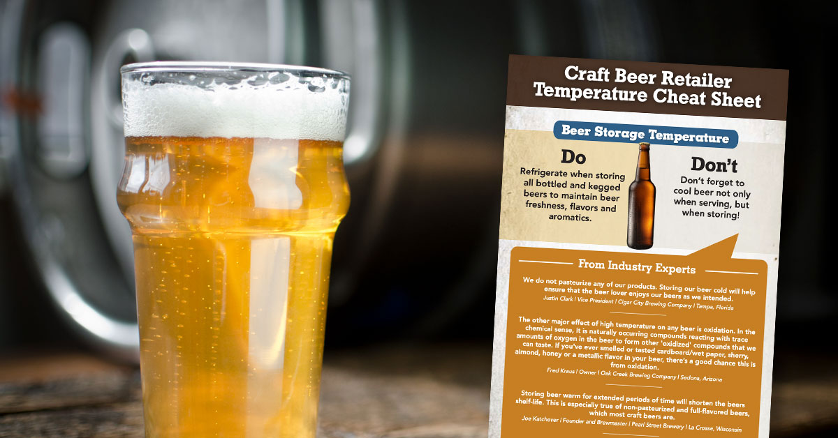 craft beer retailer temperature cheat sheet