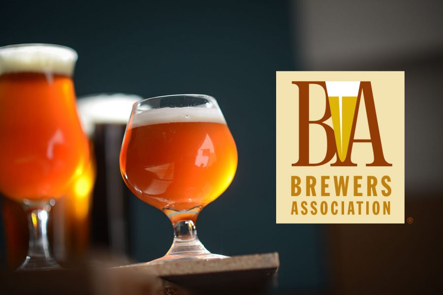 Assortment of beers in glassware with BA logo