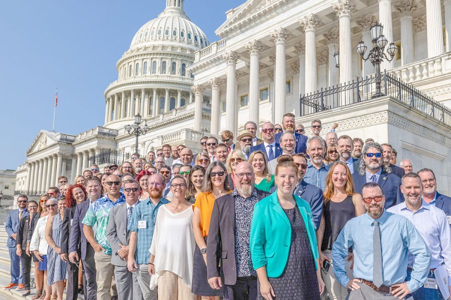 2023 BA Hill Climb attendees on capital building steps