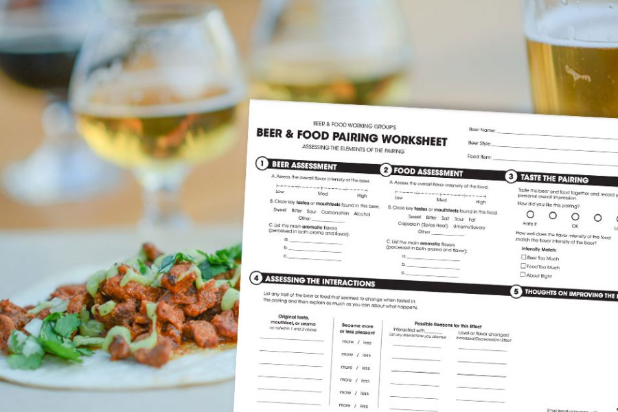 beer food pairing worksheet