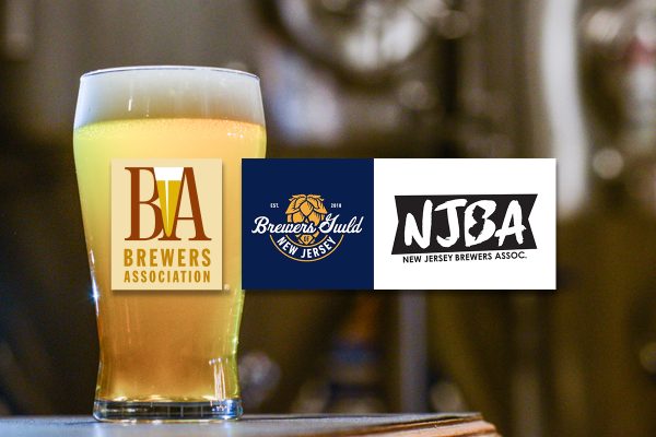 beer in brewery with B.A. logo and new jersey brewers guild association logos