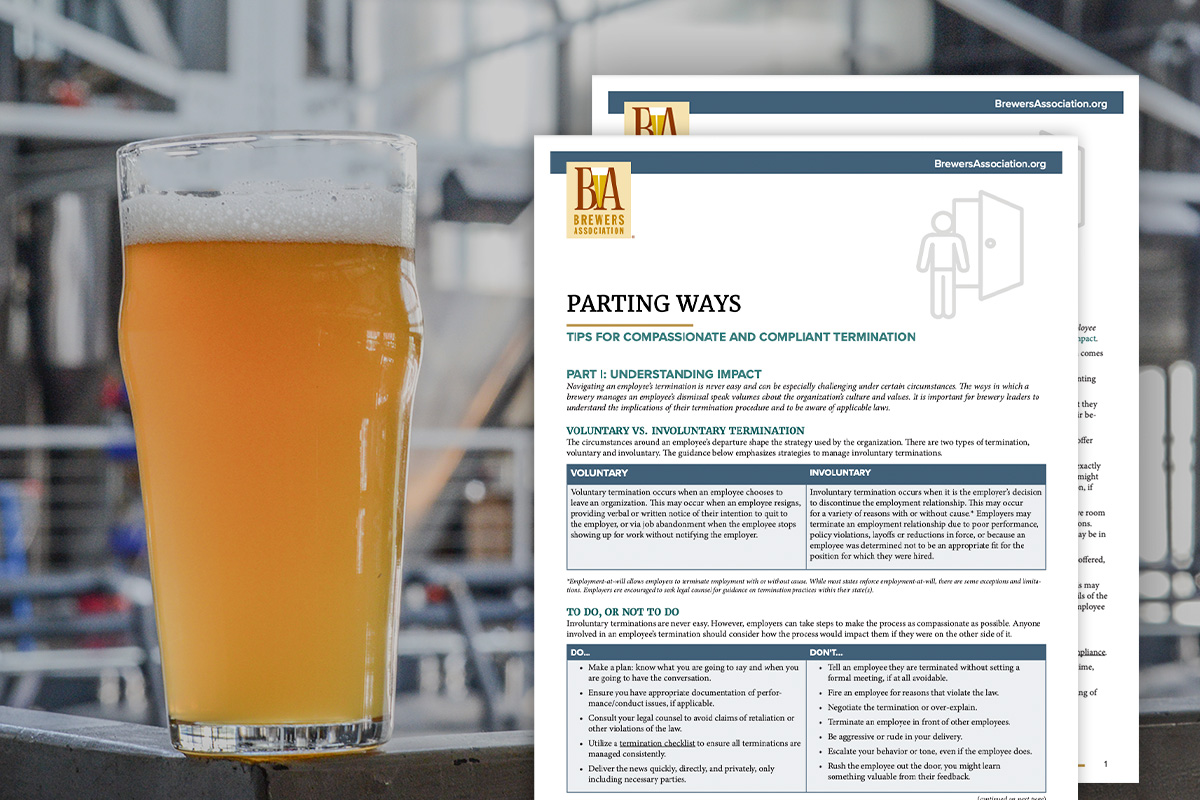 beer in brewhouse with parting ways resource overlaid