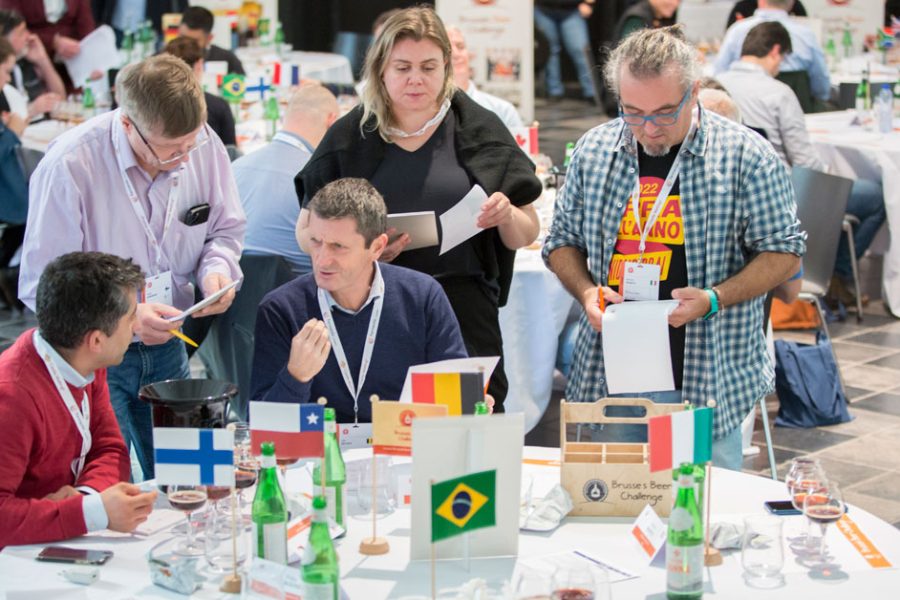 beer judges discussing beer