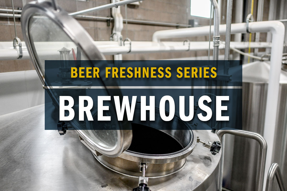 brew kettle with beer freshness series text and brewhouse title overlay