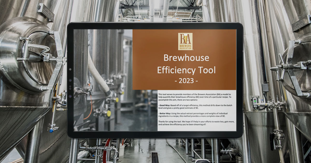brewery fermenters with brewhouse efficiency tool on tablet x
