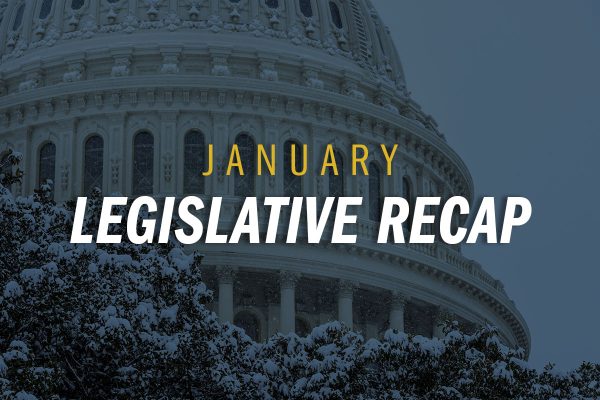 capitol building in winter with january legislative recap text overlaid