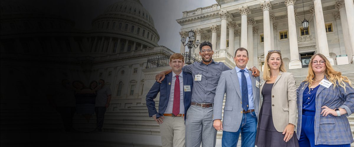 craft beer advocates standing in front of capitol washington dc dark left