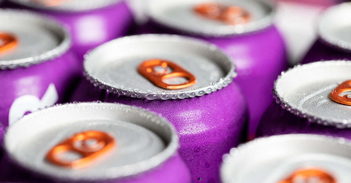 purple beer cans condensation x