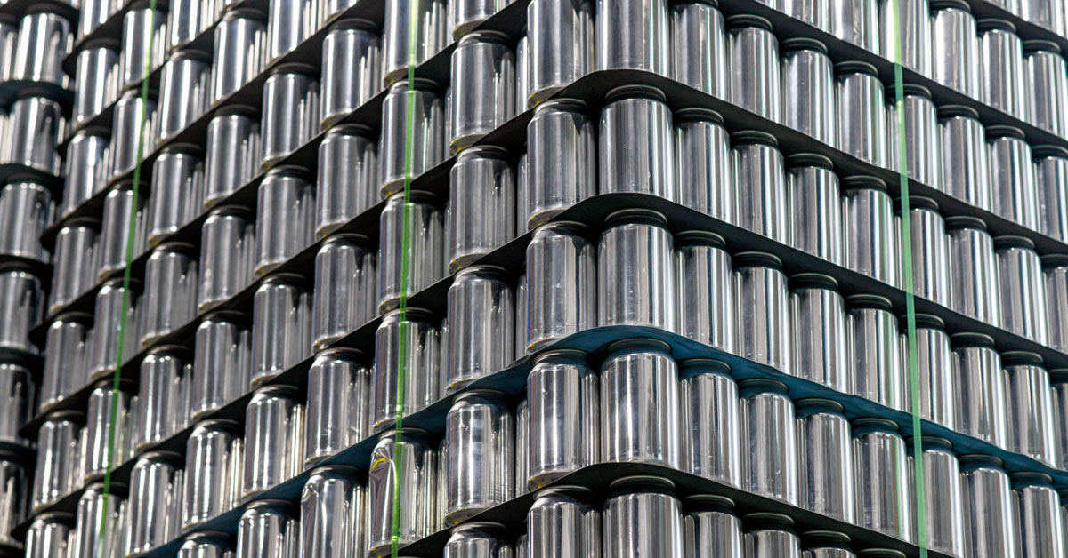 stacks of blank aluminum cans x